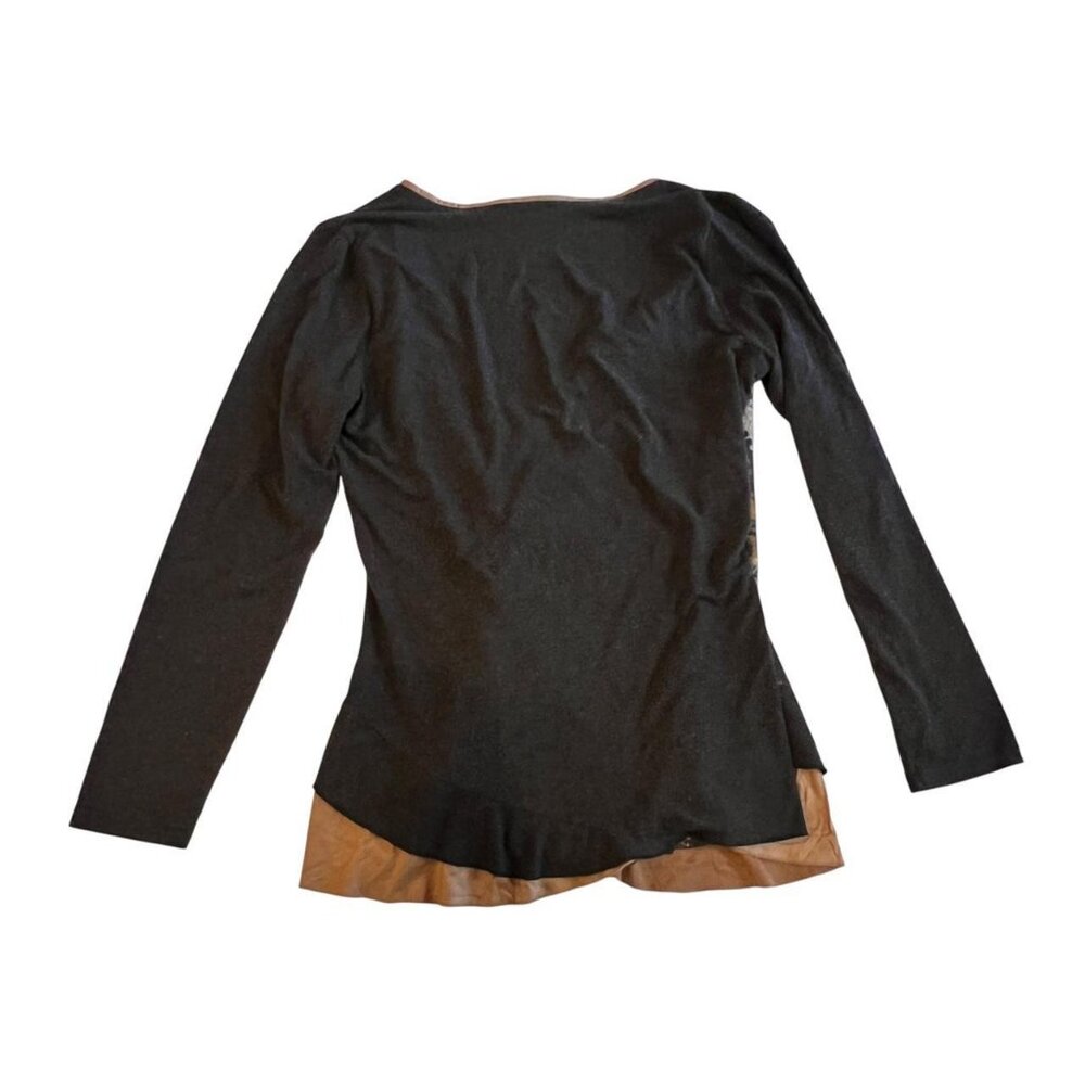 Vintage Abstract Patchwork Wrap Top - image 4